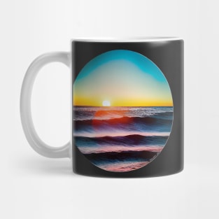 Pacific Sunset Ocean Wave Scene - Sea Life Mug